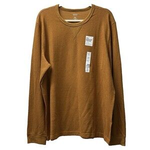 Sonoma Goods For Life Shirt Men's Size XXL Gold Super Soft Thermal Crew Long SL